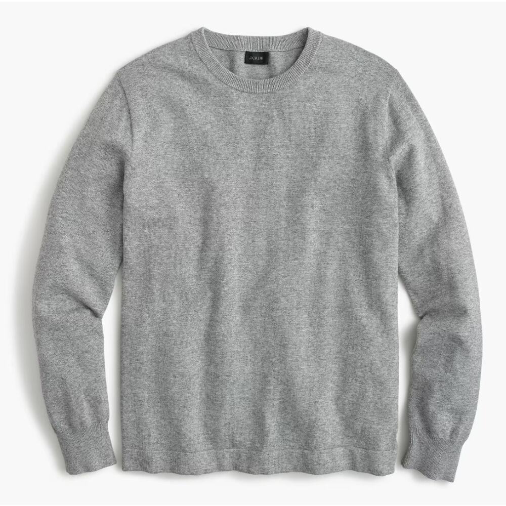 J Crew Crewneck Sweater-Tee Heather Gray Men's Large 100% Cotton Shirt